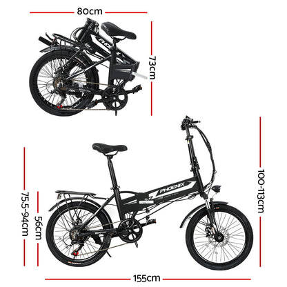 Phoenix Folding 20 Electric Bike Urban Bicycle eBike Removable Battery"