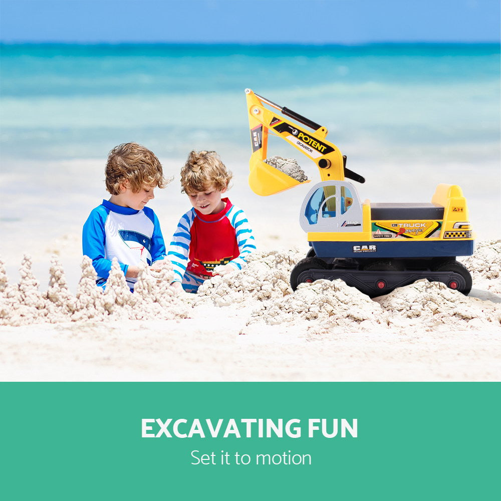 Keezi Kids Ride On Excavator - Yellow