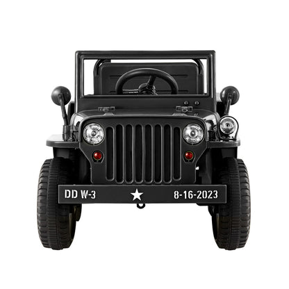 Jeep Rigo Kids Ride On Car Off Road Military Toy Cars 12V Black