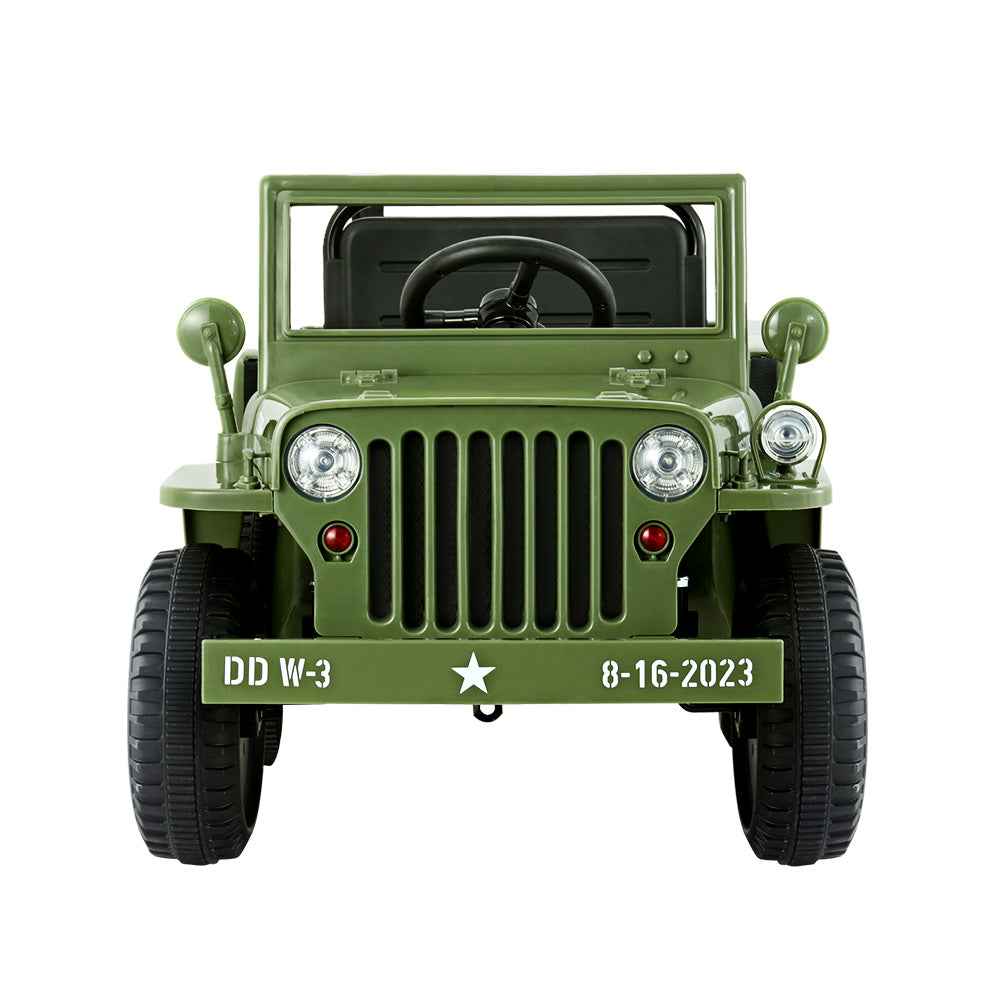 Jeep Rigo Kids Ride On Car Off Road Military Toy Cars 12V Olive