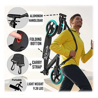 Lascoota Pulse Kick Push Commuter Scooter Teen Adult Aqua