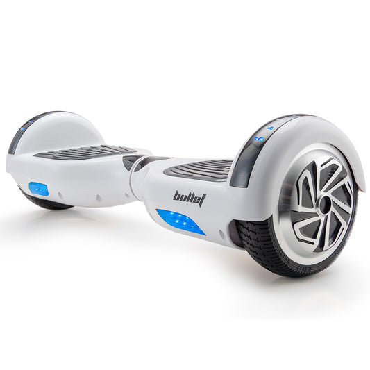 BULLET Hoverboard Electric Scooter 6.5 Inch Wheels Self Balancing Gen III White Free Carry Bag