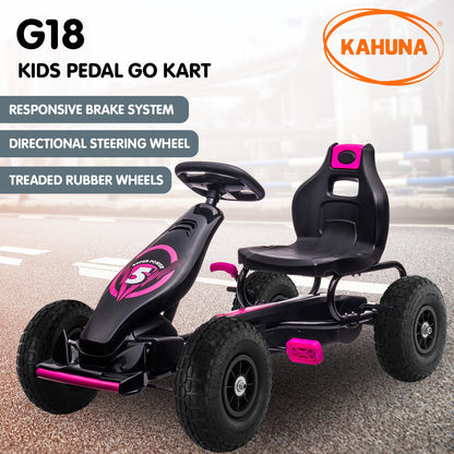 Kahuna G18 Kids Ride On Pedal Go Kart - Rose Pink