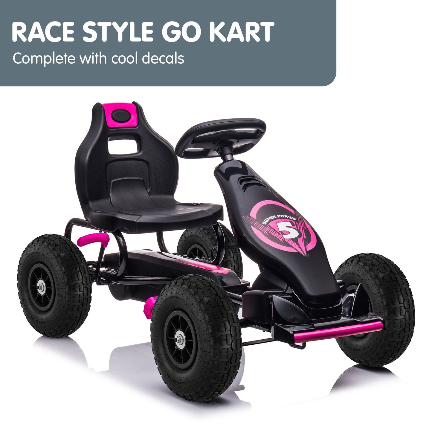 Kahuna G18 Kids Ride On Pedal Go Kart - Rose Pink