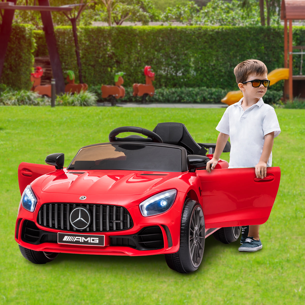 Mercedes Benz Licensed Kids Electric Ride On Car Remote Control - Red