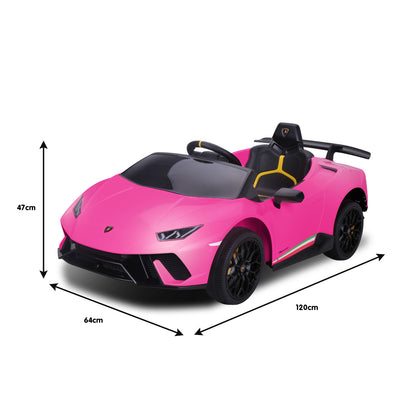 Lamborghini Performante Kids Electric Ride On Car Remote Control by Kahuna - Pink