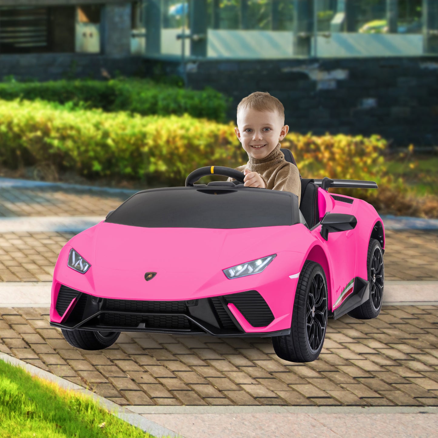 Lamborghini Performante Kids Electric Ride On Car Remote Control by Kahuna - Pink