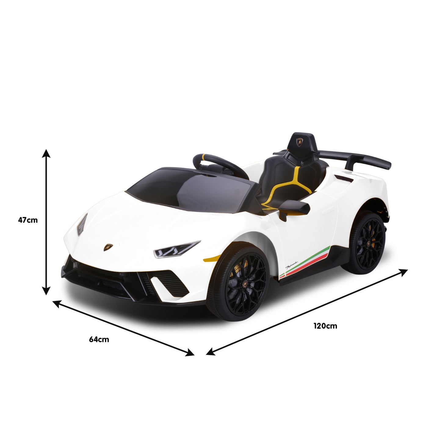 Lamborghini Performante Kids Electric Ride On Car Remote Control by Kahuna - White