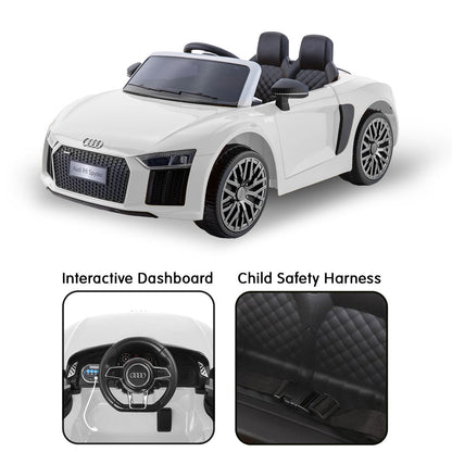 Audi R8 Spyder Licensed Kids Electric Ride On Car Remote Control - White