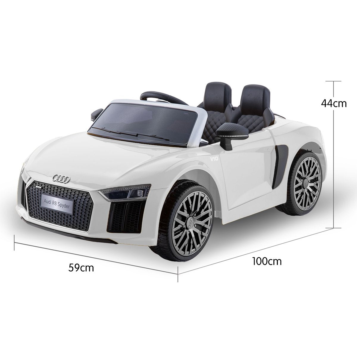 Audi R8 Spyder Licensed Kids Electric Ride On Car Remote Control - White