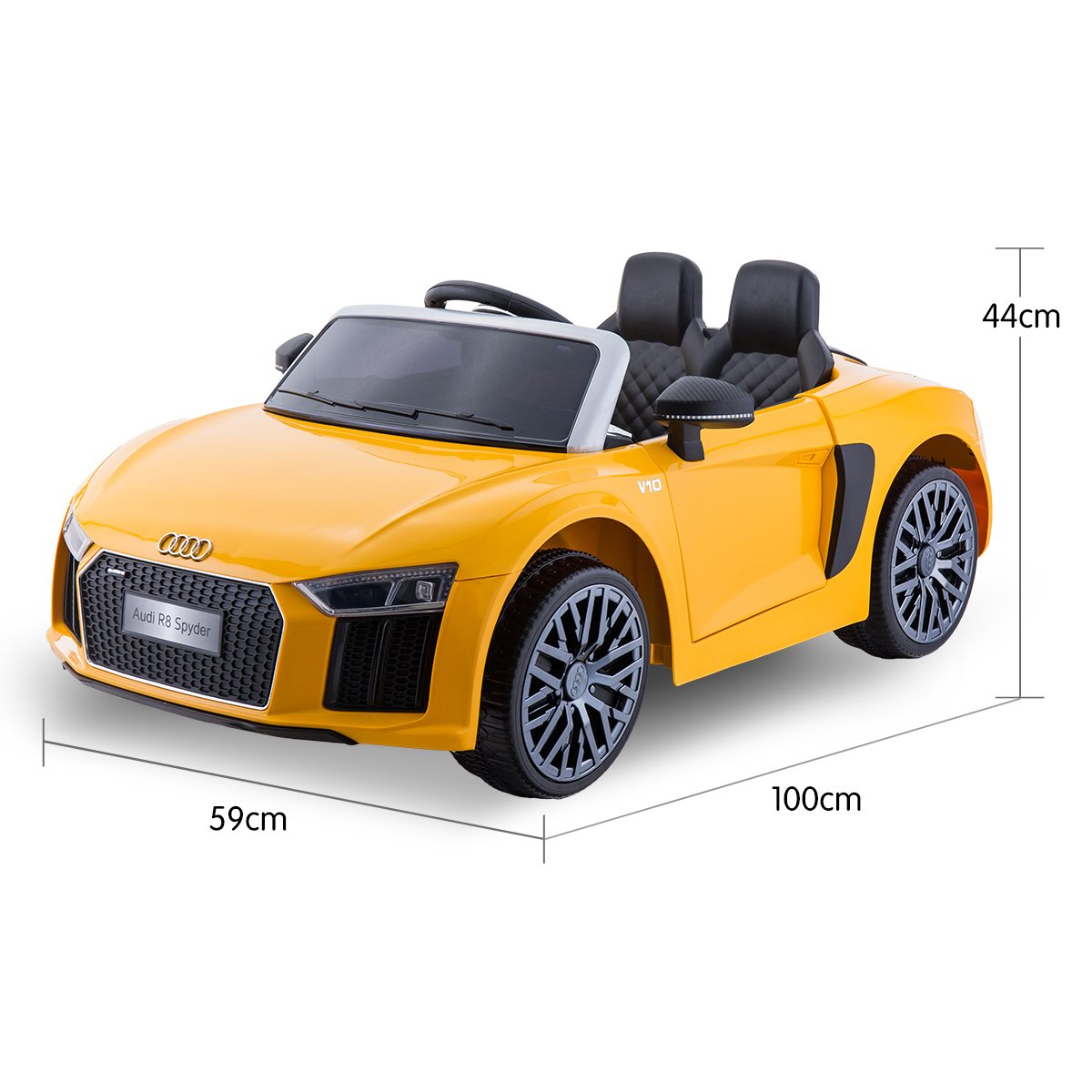 Audi R8 Spyder Licensed Kids Electric Ride On Car Remote Control - Yellow