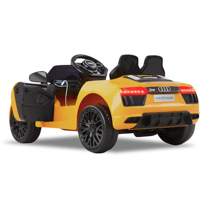 Audi R8 Spyder Licensed Kids Electric Ride On Car Remote Control - Yellow