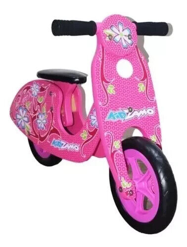 Kidzamo Maria Pink Wooden Balance Scooter 12 for Kids"