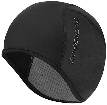 Helmet Fleece Inner Liner Cycling Skull Cap Winter Thermal MTB Mountain Cycling Cap for Men Women Headwear for Running Skiing & Winter Sports BLACK Rockbros